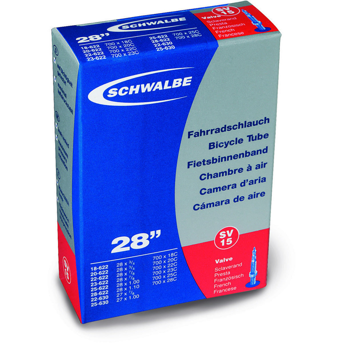 Schlauch SV15 700x18/28C 3/4-1 1/8